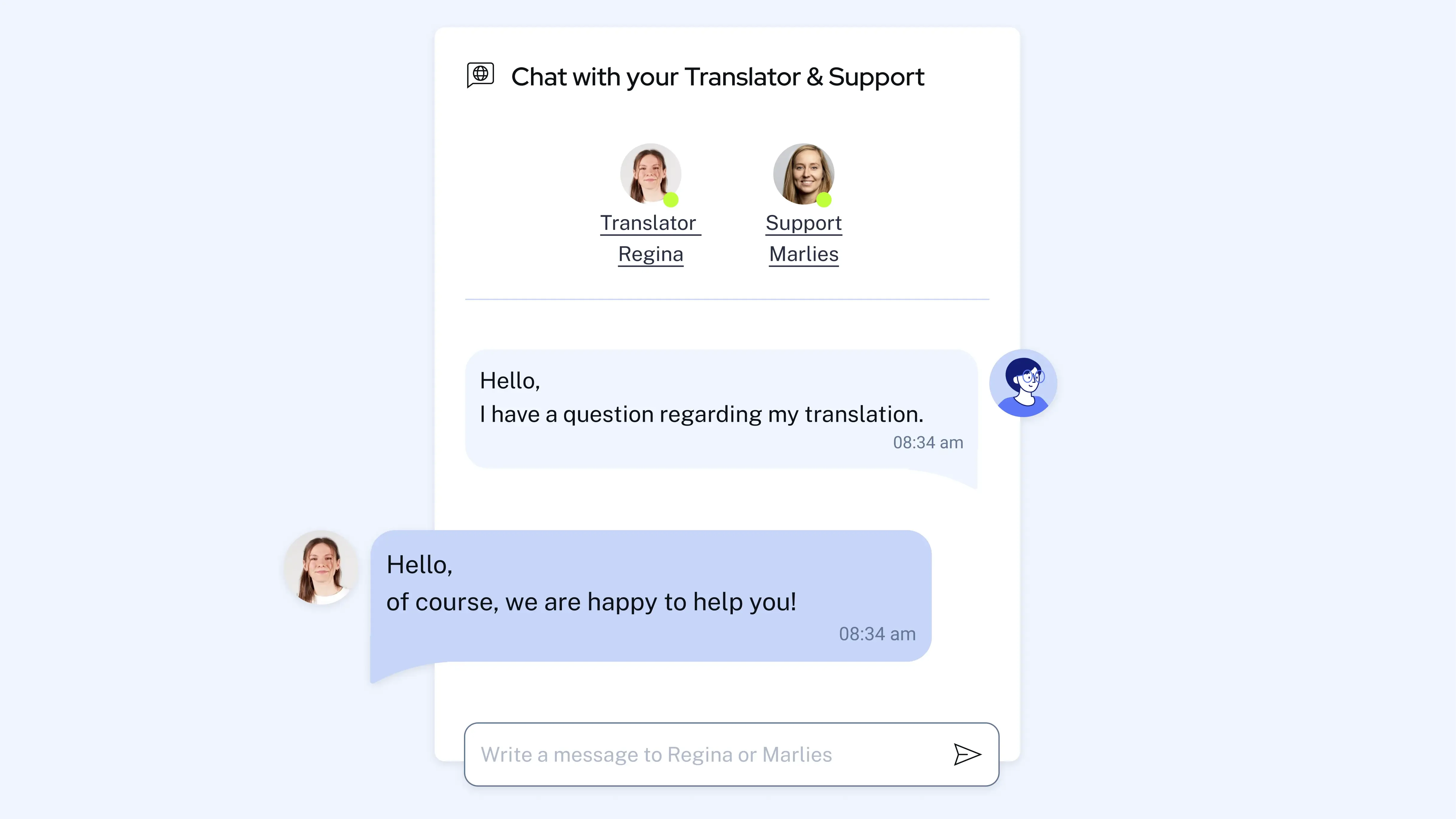 Chat in Customer Area