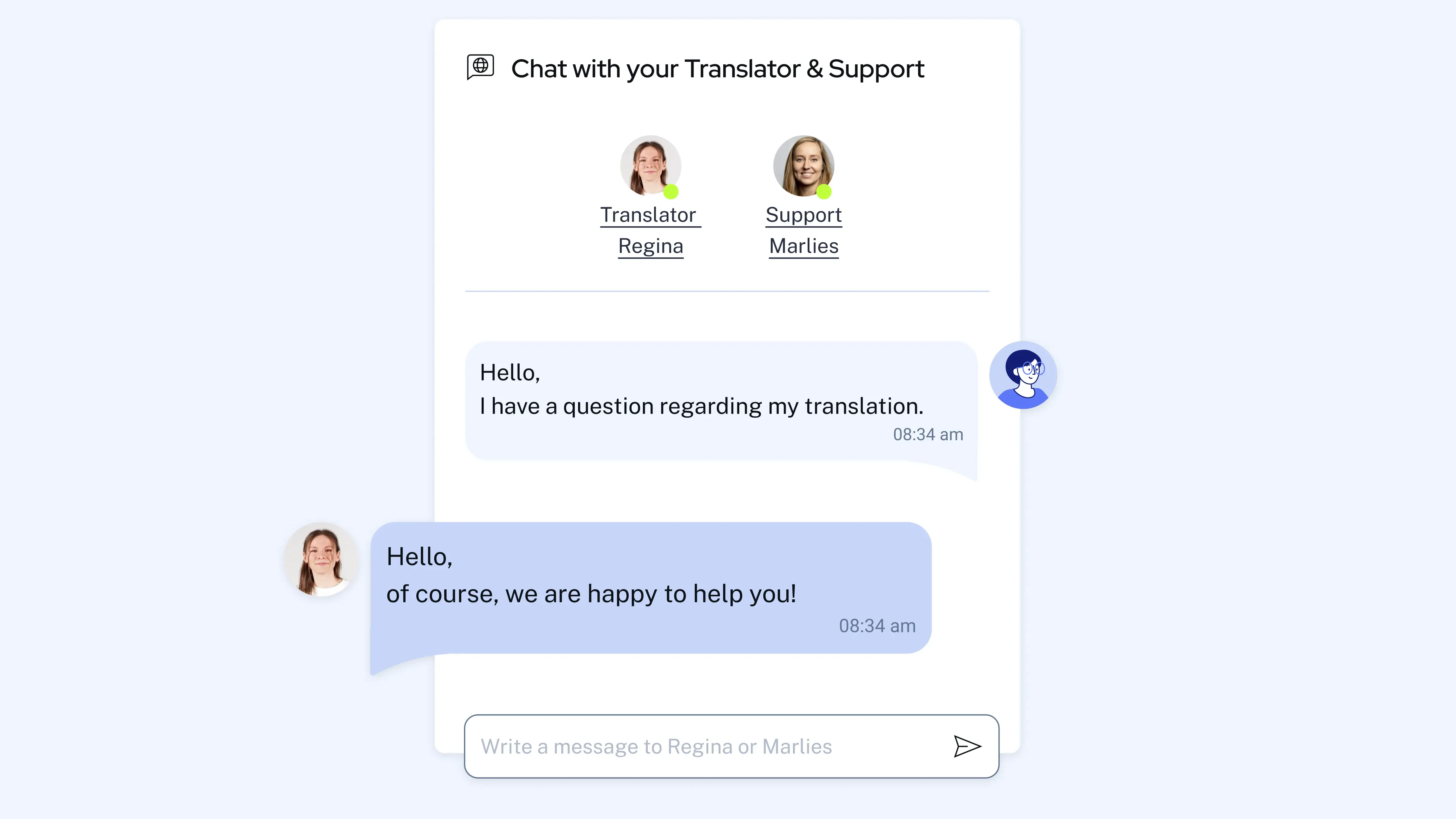 Chat in Customer Area