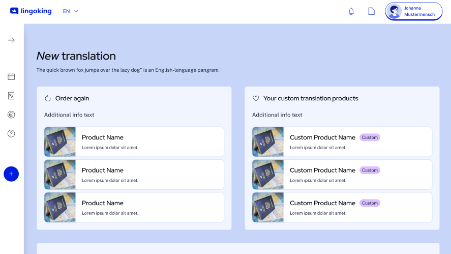 New orders in Customer Area