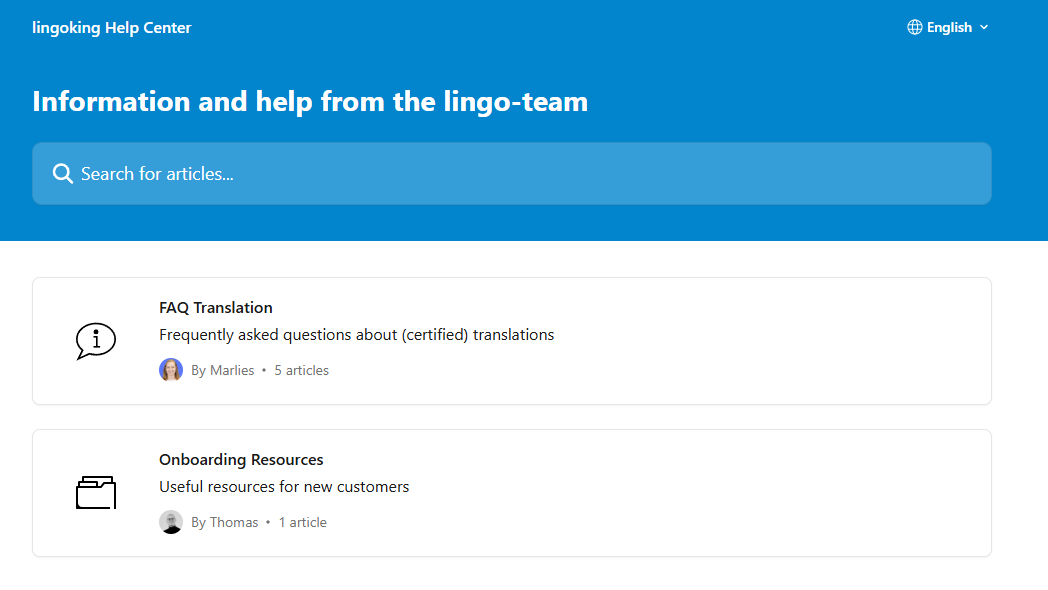 Help center customer area Help center customer area